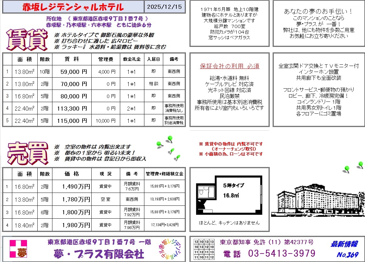 赤坂レジデンシャル 最近のチラシ